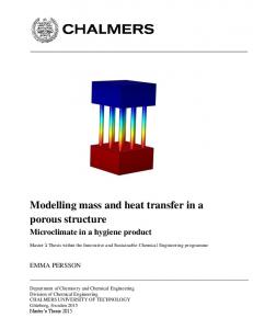 Modelling mass and heat transfer in a porous structure - Chalmers