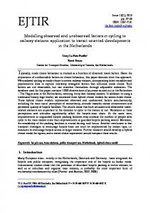 Modelling observed and unobserved factors in cycling to railway stations