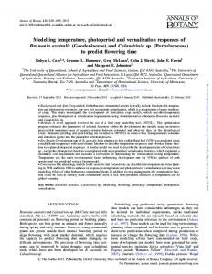 Modelling temperature, photoperiod and vernalization