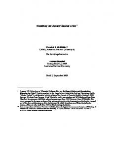 Modelling the Global Financial Crisis - CiteSeerX