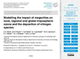 Modelling the impact of megacities on local, regional and global ...