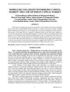 modelling volatility in emerging capital market: the case of indian ...