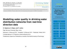 Modelling water quality in drinking water distribution
