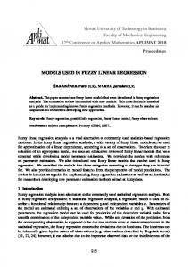 MODELS USED IN FUZZY LINEAR REGRESSION