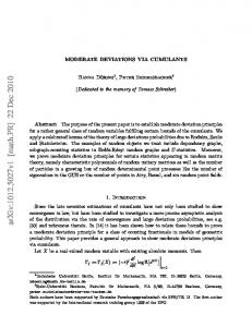 MODERATE DEVIATIONS VIA CUMULANTS