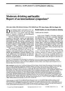 Moderate drinking and health: Report of an ... - PubMed Central Canada