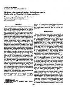 Moderate Inflammatory Reaction During Experimental Escherichia coli ...