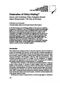 Moderation of Policy-Making? - CiteSeerX