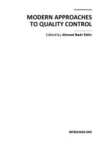 modern approaches to quality control