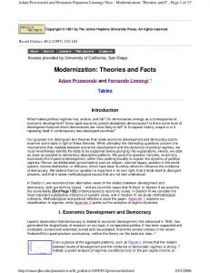 Modernization: Theories and Facts