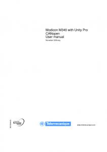 Modicon M340 with Unity Pro CANopen User manual