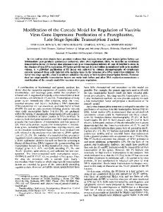 Modification of the Cascade Model for Regulation ... - Journal of Virology