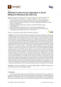 Modified Cuckoo Search Algorithm - MDPI