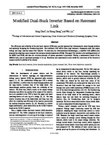 Modified Dual-Buck Inverter Based on Resonant Link - KPubS