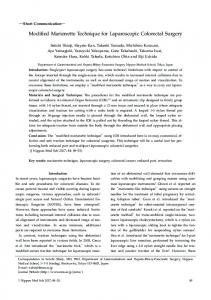 Modified Marionette Technique for Laparoscopic Colorectal Surgery