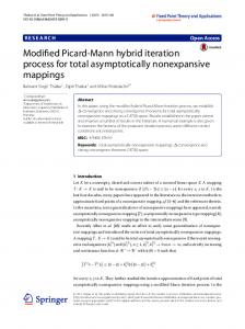 Modified Picard-Mann hybrid iteration process for total ... - Core