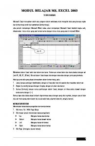 MODUL BELAJAR MS. EXCEL 2003