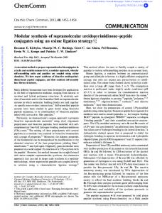 Modular synthesis of supramolecular ...