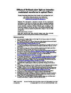 modulated waveforms in optical fibers - OSA Publishing