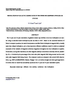 MODULATION OF GALACTIC COSMIC RAYS IN