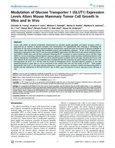 Modulation of Glucose Transporter 1 (GLUT1) Expression ... - CiteSeerX