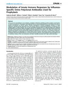 Modulation of Innate Immune Responses by Influenza- Specific Ovine ...