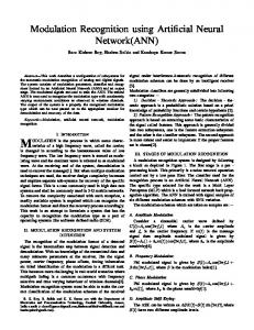 Modulation Recognition using Artificial Neural