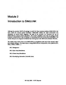 Module 2 Introduction to SIMULINK