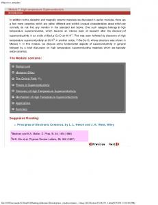 Module 7: High temperature Superconductors Introduction ... - NPTel