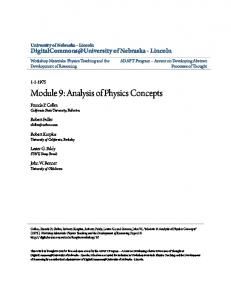 Module 9: Analysis of Physics Concepts