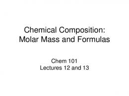 Molar mass - Chemistry Courses