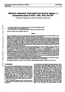 Molecular absorption lines toward star-forming regions: a comparative ...