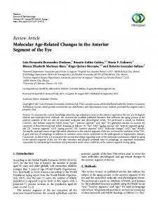 Molecular Age-Related Changes in the Anterior Segment of the Eye