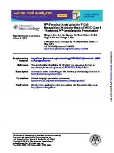 Molecular Basis of MHC Class I