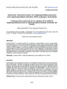 Molecular characterization of Cryptosporidium parvum and