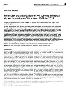 Molecular characterization of H6 subtype influenza ... - CyberLeninka