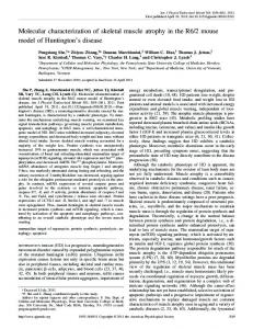 Molecular characterization of skeletal muscle atrophy in the R6/2 ...