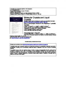 Molecular Crystals and Liquid Crystals