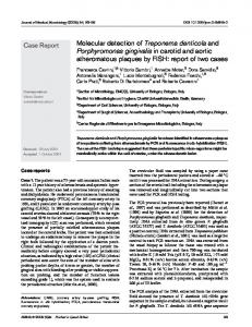 Molecular detection of Treponema denticola and ... - CiteSeerX