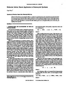 Molecular Iodine: Recent Application in Heterocyclic ...