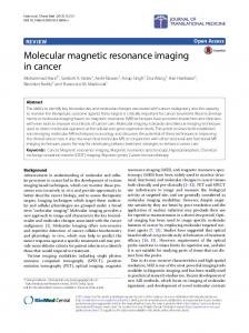 Molecular magnetic resonance imaging in cancer - CiteSeerX