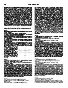 Molecular Mechanics & Force Spectroscopy I Tuesday, February 23 ...