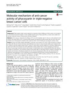 Molecular mechanism of anti-cancer activity of phycocyanin in triple