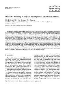 Molecular modeling of ethylene decomposition on platinum surfaces