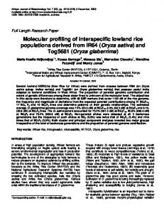 Molecular profiling of interspecific lowland rice populations derived ...