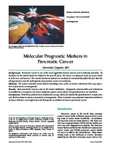 Molecular Prognostic Markers in Pancreatic Cancer - Moffitt Cancer ...