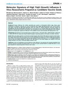 Molecular Signature of High Yield (Growth) Influenza A ... - CDC stacks