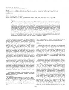 Molecular weight distribution of proteinaceous material in Long Island ...