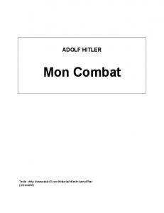 Mon Combat - Mein Kampf