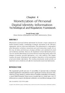 Monetization of Personal Digital Identity Information